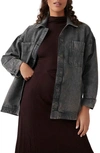 Free People Madison City Twill Jacket In Washed Black