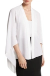 Michael Kors Silk Georgette Wrap Top In Optic White