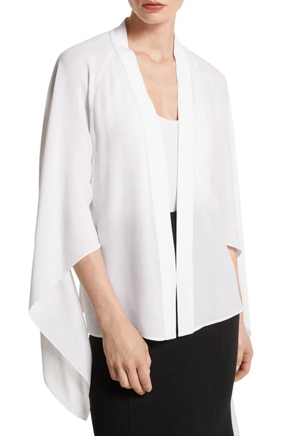 Michael Kors Silk Georgette Wrap Top In White