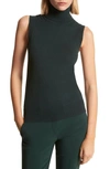 Michael Kors Sleeveless Cashmere Turtleneck Sweater In Forest