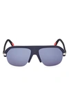Moncler Women's Matte Blue & Blue Mirror Lodge Navigator Sunglasses In Navy