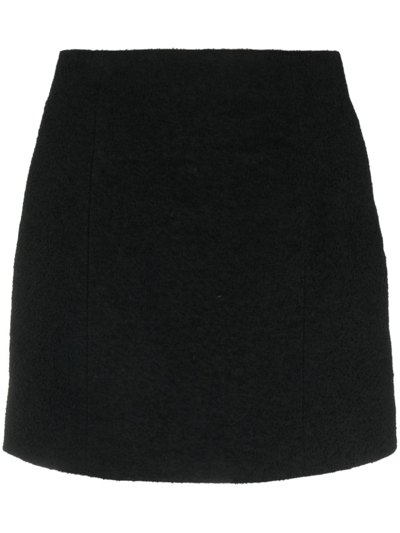 Patou High-waisted A-line Miniskirt In Black