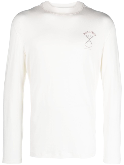 Brunello Cucinelli Logo-print Sweatshirt In White
