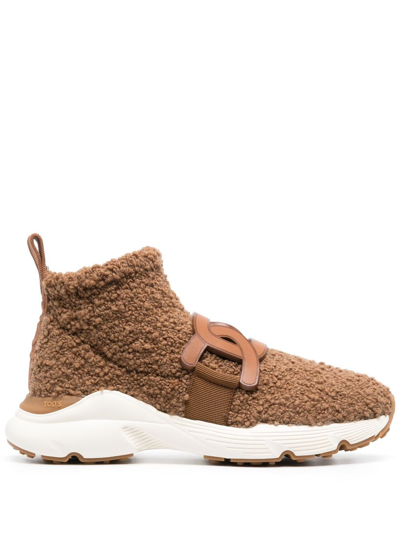 Tod's Shearling Logo-plaque Trainers In S410