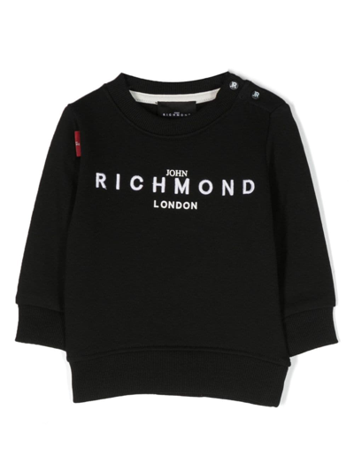 John Richmond Junior Babies' Logo-embroidered Long-sleeve Sweatshirt In Black