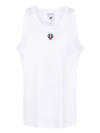 Dolce & Gabbana Two-way Stretch Cotton Singlet With Patch In White