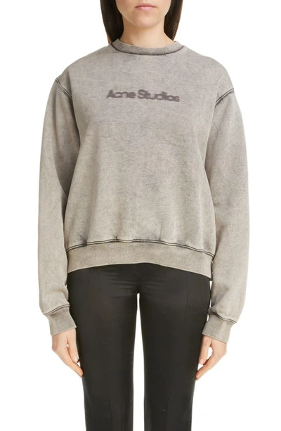 Acne Studios Blurred Logo Jumper In Grey