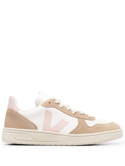 Veja V-10 Sneakers Aus Leder In Sandfarben