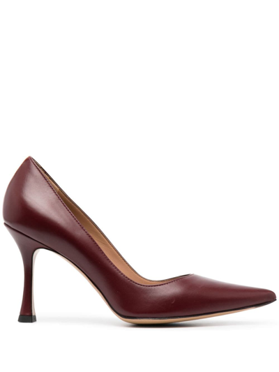 Roberto Festa 95mm Pointed Leather Pumps In Red
