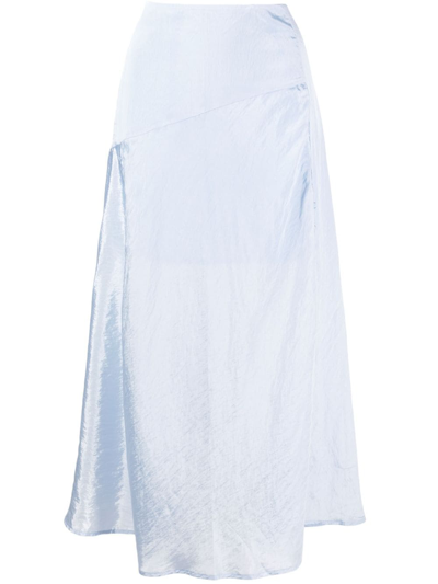 Rejina Pyo Ria Satin Midi Skirt In Blue