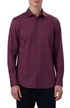 Bugatchi Men's Ooohcotton Tech James Long-sleeve Shirt In Burgundy