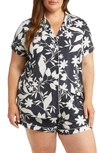 Nordstrom Moonlight Eco Short Pajamas In Black Outlined Floral