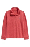 Vineyard Vines Boys' Saltwater Stripe Quarter Zip Mock Neck Sweatshirt - Little Kid, Big Kid In Sailors Red