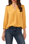 Vince Camuto V Neck Blouse In Yellow