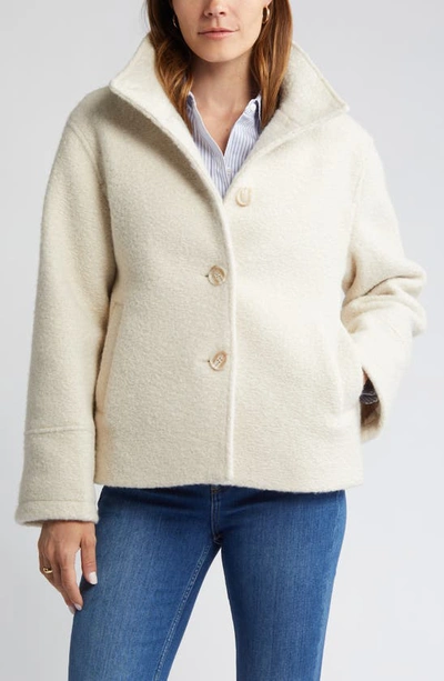 Sam Edelman Button-up Fleece Jacket In Ivory