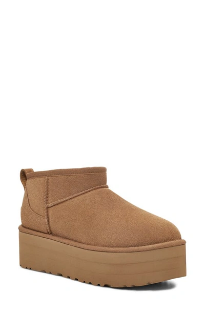 Ugg (r) Classic Ultra Mini Platform Boot In Chestnut