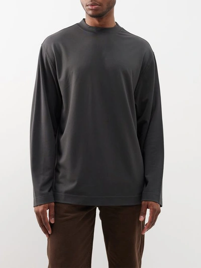 Lemaire Basic Long-sleeved Sweatshirt In Grey