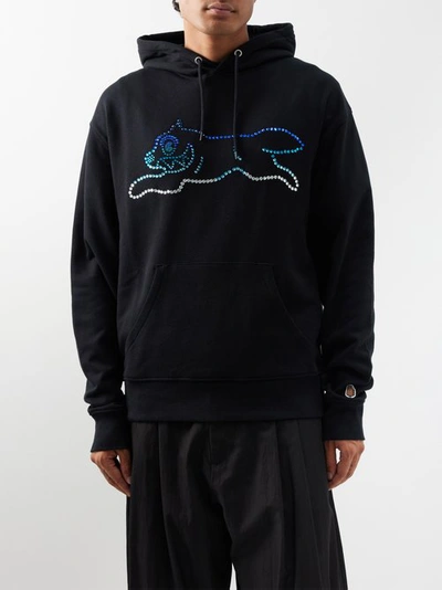 Icecream Mens Black Running Dog Rhinestone-embellished Cotton-jersey Hoody