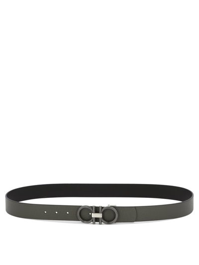 Ferragamo Salvatore  Logo Buckled Reversible Belt In Multi