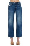Pistola Lexi Distressed High Waist Ankle Wide Leg Jeans In Mixer