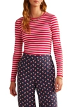 BODEN STRIPE LONG SLEEVE COTTON T-SHIRT