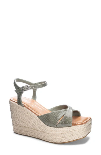 Chinese Laundry Niamh Croco Espadrille Wedge Sandal In Green