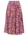 Emy-ò Female Woman Midi Skirt Mauve Size 8 Polyester In Purple