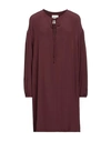 Semicouture Woman Mini Dress Cocoa Size 4 Acetate, Silk In Brown