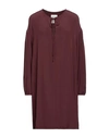 Semicouture Woman Mini Dress Chocolate Brown Size 4 Acetate, Silk