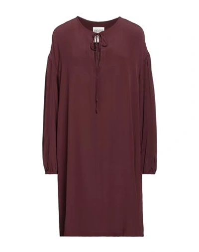 Semicouture Woman Mini Dress Cocoa Size 6 Acetate, Silk In Brown