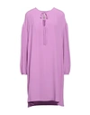 Semicouture Woman Mini Dress Lilac Size 6 Acetate, Silk In Purple