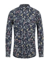 Berna Man Shirt Midnight Blue Size 3xl Cotton In Blue