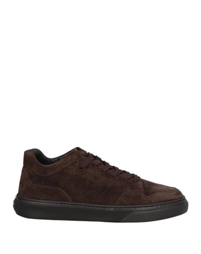 Hogan Man Sneakers Dark Brown Size 9 Soft Leather