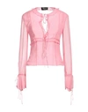 Blumarine Woman Top Pink Size 4 Silk, Elastane, Polyester, Cotton, Viscose