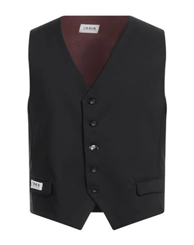 Berna Man Vest Black Size S Cotton, Polyamide, Elastane