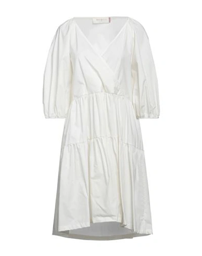 Katia Giannini Woman Short Dress Ivory Size 10 Cotton In White