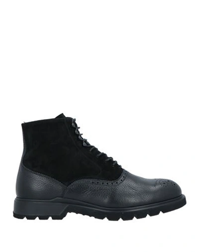 Giovanni Conti Man Ankle Boots Black Size 12 Soft Leather In Black
