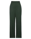 Del Core Woman Pants Dark Green Size 10 Virgin Wool, Cotton