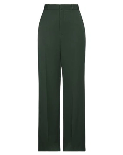 Del Core Woman Pants Dark Green Size 10 Virgin Wool, Cotton