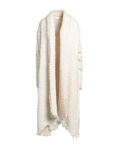 Un-namable Woman Coat Cream Size 6 Wool, Cotton In White