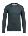 Drumohr Man Sweater Deep Jade Size 38 Silk In Blue