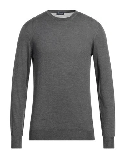 Drumohr Man Sweater Grey Size 40 Silk