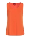 Mirella Matteini Woman Top Orange Size 10 Viscose, Polyester, Elastane