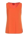 Mirella Matteini Woman Top Orange Size 12 Viscose, Polyester, Elastane