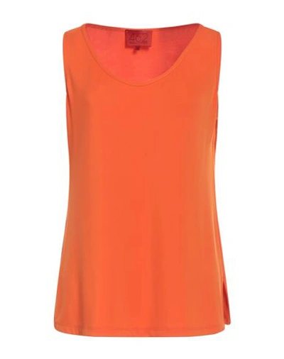 Mirella Matteini Woman Top Orange Size 8 Viscose, Polyester, Elastane