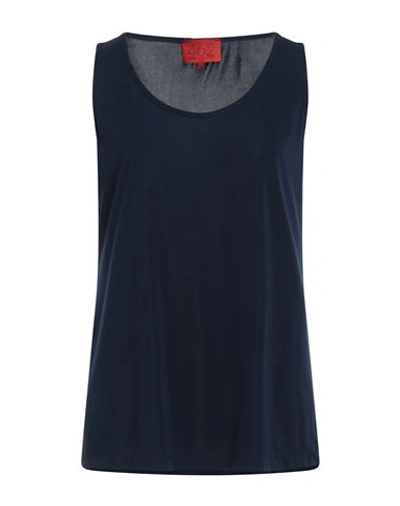 Mirella Matteini Woman Top Midnight Blue Size 14 Viscose, Polyester, Elastane In Blue