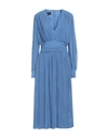 ROCHAS ROCHAS WOMAN MIDI DRESS PASTEL BLUE SIZE 6 POLYESTER