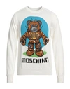 Moschino Bear Robot Cotton Sweatshirt In White