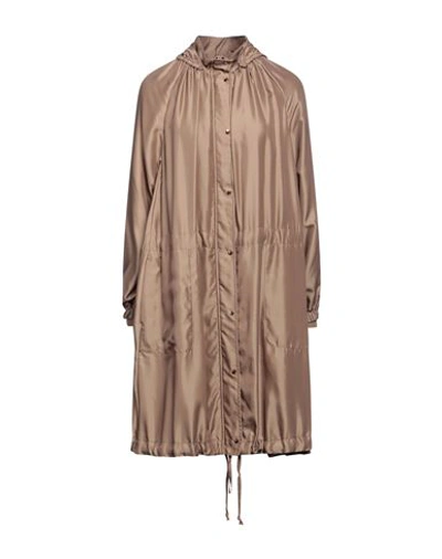 Agnona Woman Overcoat Khaki Size 4 Wool In Beige