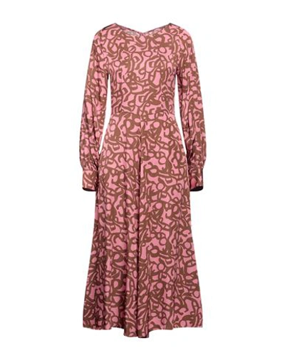 Beatrice B Beatrice .b Woman Midi Dress Pink Size 8 Viscose, Silk